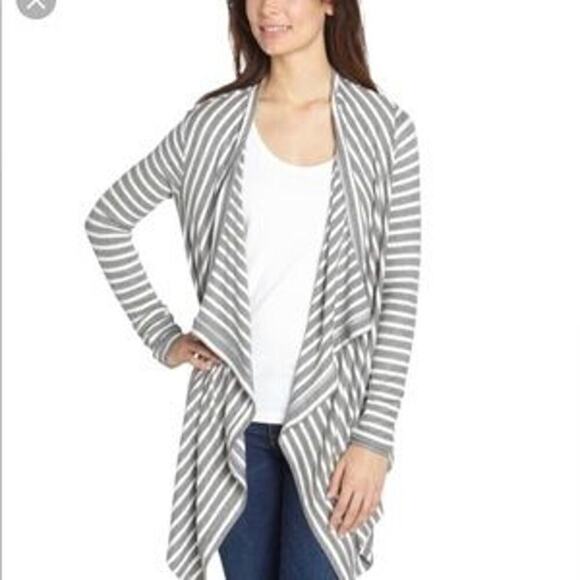Bcbgmaxazria Angela wrap gray and white stripe size XXS - Picture 1 of 6